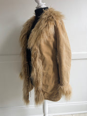 Vintage 1990s Penny Lane Mongolian Fur Coat (S/M)
