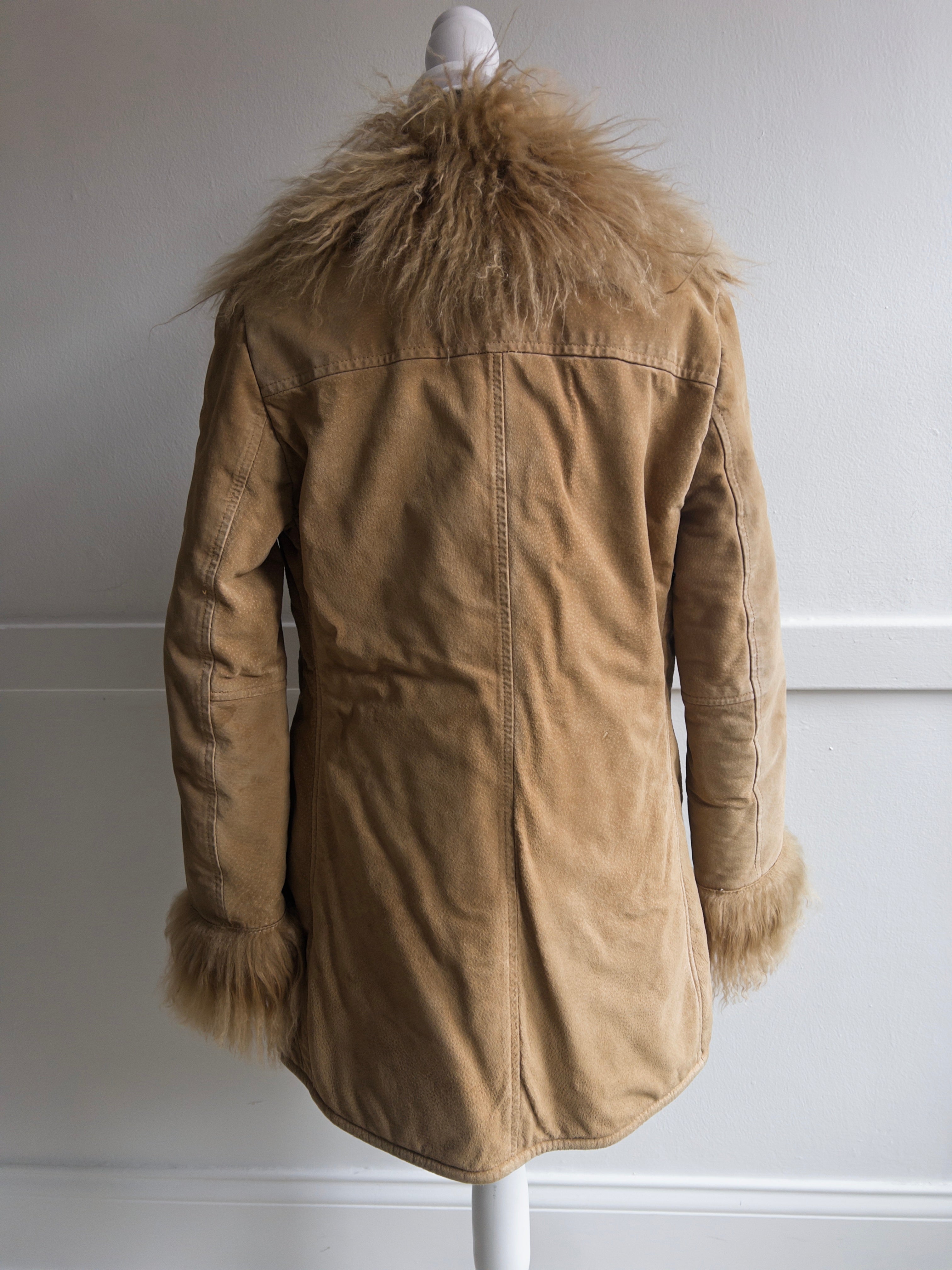 Vintage 1990s Penny Lane Mongolian Fur Coat (S/M)