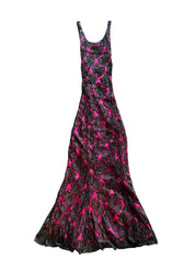 90s Beaded Hot Pink Dress (M)