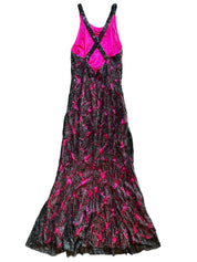 90s Beaded Hot Pink Dress (M)