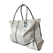 Guess White Faux Snakeskin Tote