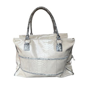 Guess White Faux Snakeskin Tote