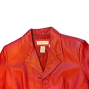 Red Lambskin Leather Blazer Jacket (S)