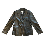 Covington Black Leather Stitched Jacket (L)