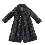 Black Faux Fur Trimmed Coat (L)