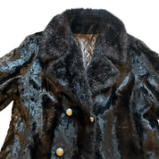 Black Faux Fur Trimmed Coat (L)