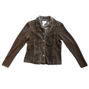 Brown Suede Sweater Jacket (L)