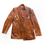 Reddish Brown Genuine Leather Jacket (L)