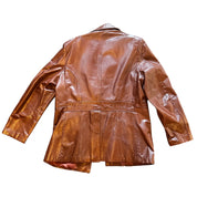 Reddish Brown Genuine Leather Jacket (L)