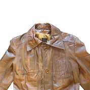 Tan Leather Trench Coat (M)