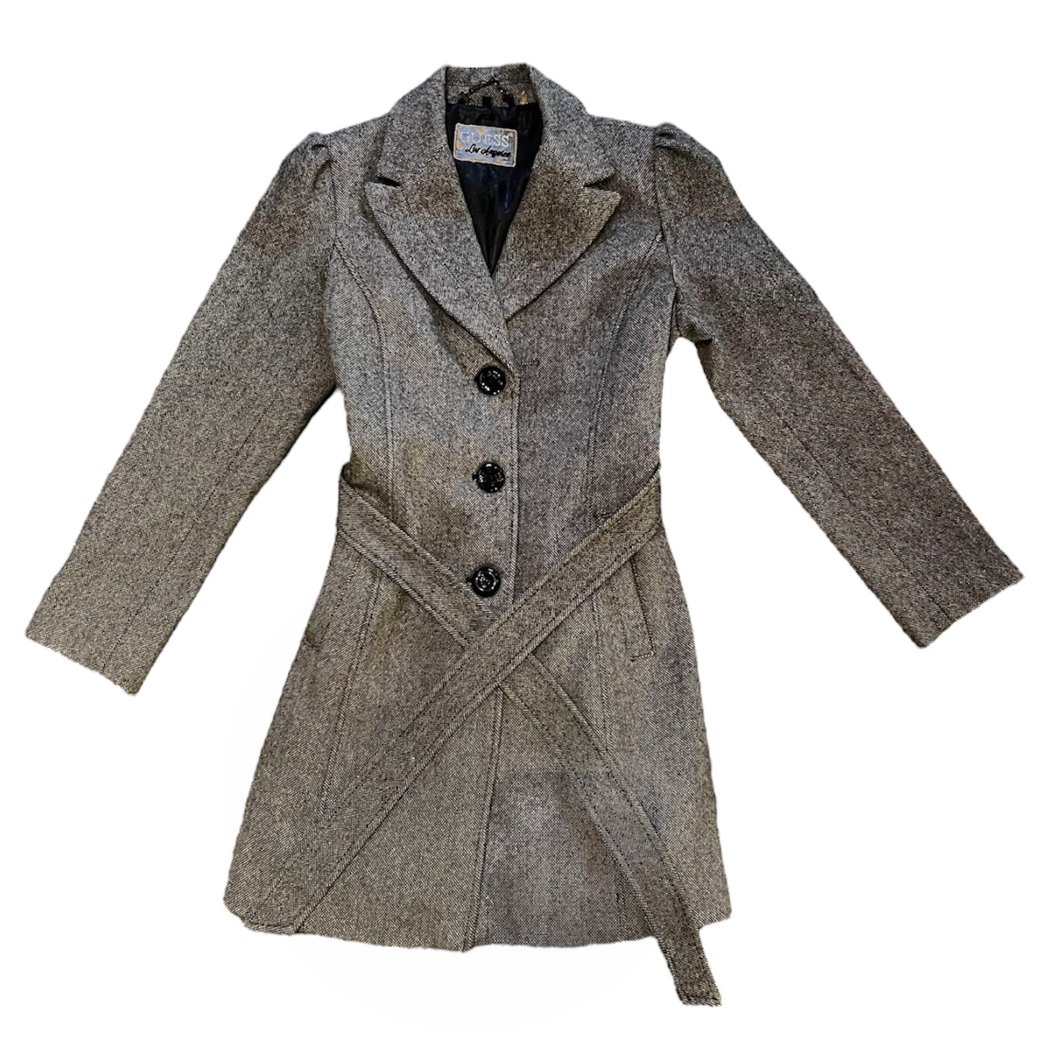 Guess Black White Trench Coat (S)