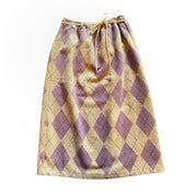 Mauve Tan Plaid Wool Skirt (S)