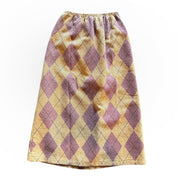 Mauve Tan Plaid Wool Skirt (S)