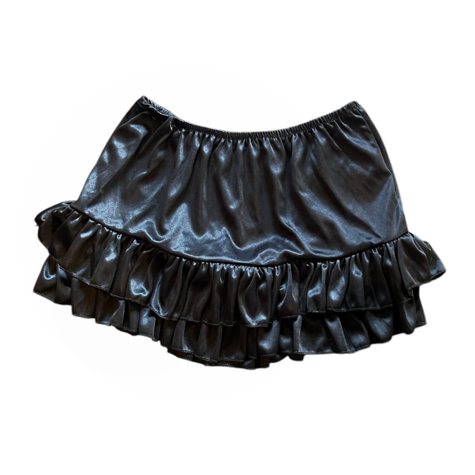 Black Pleated Hem Mini Skirt (S)