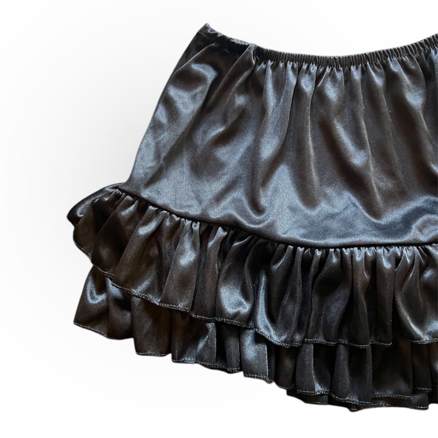 Black Pleated Hem Mini Skirt (S)