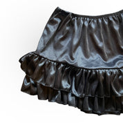 Black Pleated Hem Mini Skirt (S)