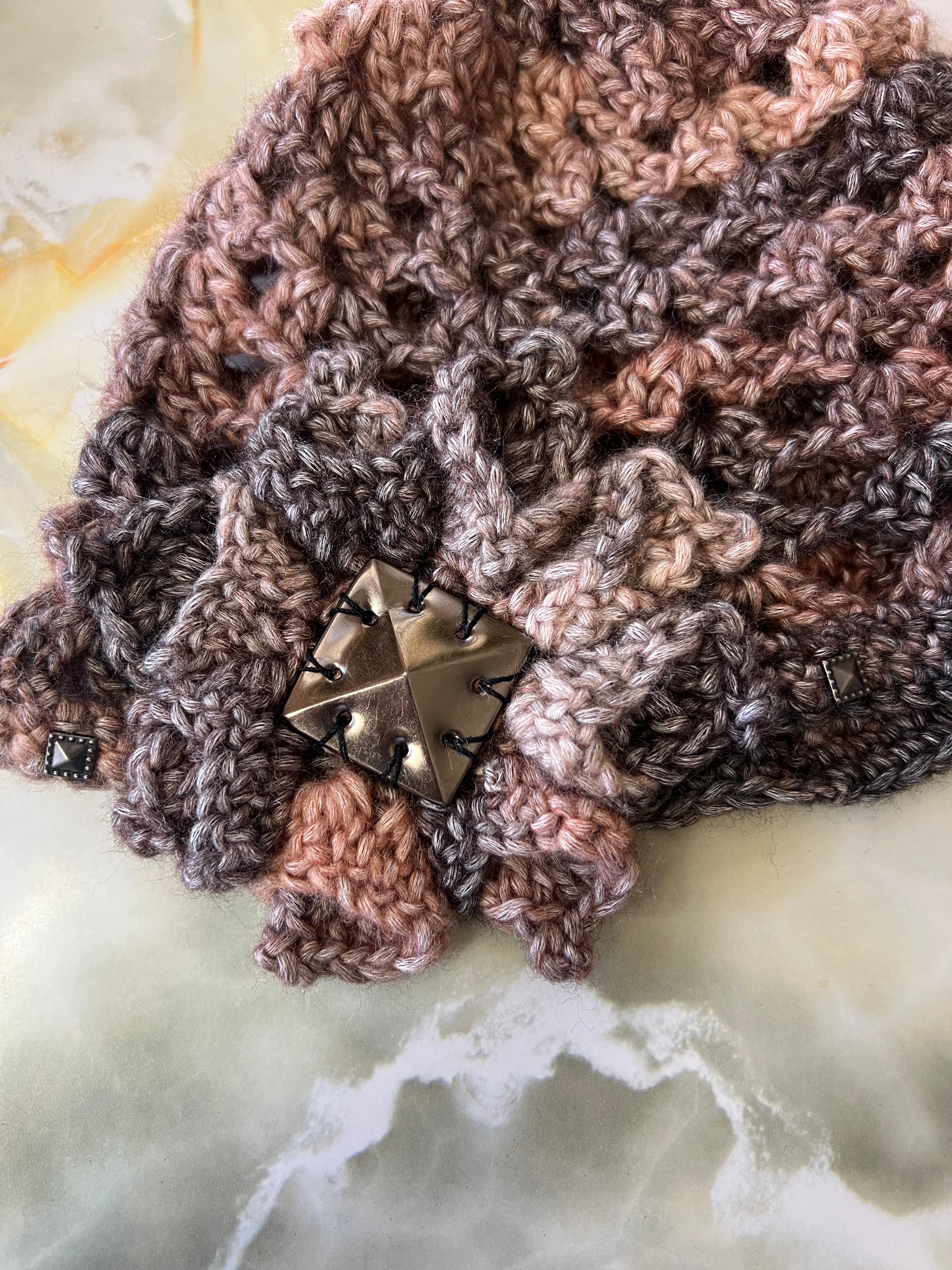 Studded Crochet Beanie