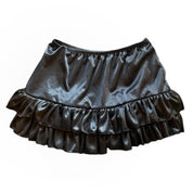 Black Pleated Hem Mini Skirt (S)