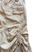 Khaki Ruched Midi Skirt (M)