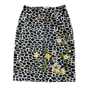 Giraffe Print Embroidered Flower Skirt (S)