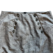 Grey Pinstripe Buttoned Skirt (L)