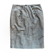 Grey Pinstripe Buttoned Skirt (L)