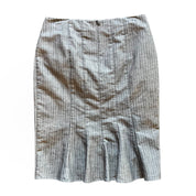 Grey Pinstripe Buttoned Skirt (L)