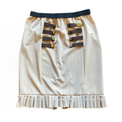 Tan Pinstripe Bronze Button Skirt (XL)