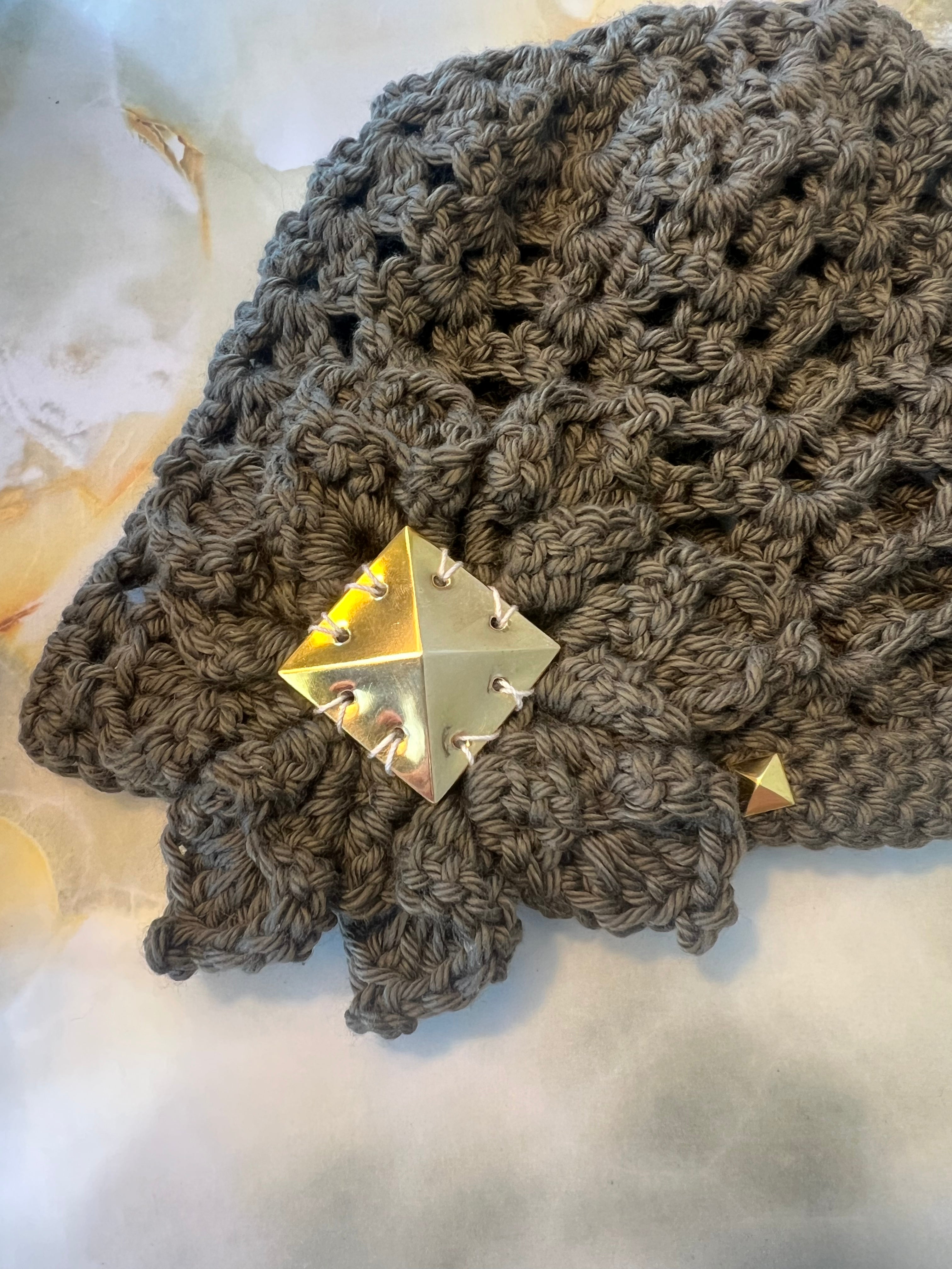 Studded Crochet Beanie