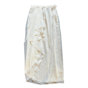 Cream Sheer Pleated Skirt (M)