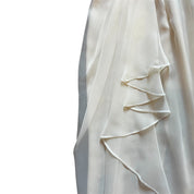 Cream Sheer Pleated Skirt (M)