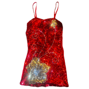 Red Sequin Floral Mini Dress (S)