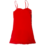 Red Sequin Floral Mini Dress (S)