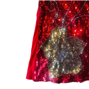 Red Sequin Floral Mini Dress (S)