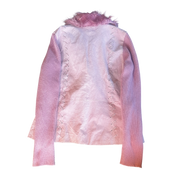 Pink Suede Faux Fur Jacket (L)