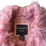 Pink Suede Faux Fur Jacket (L)