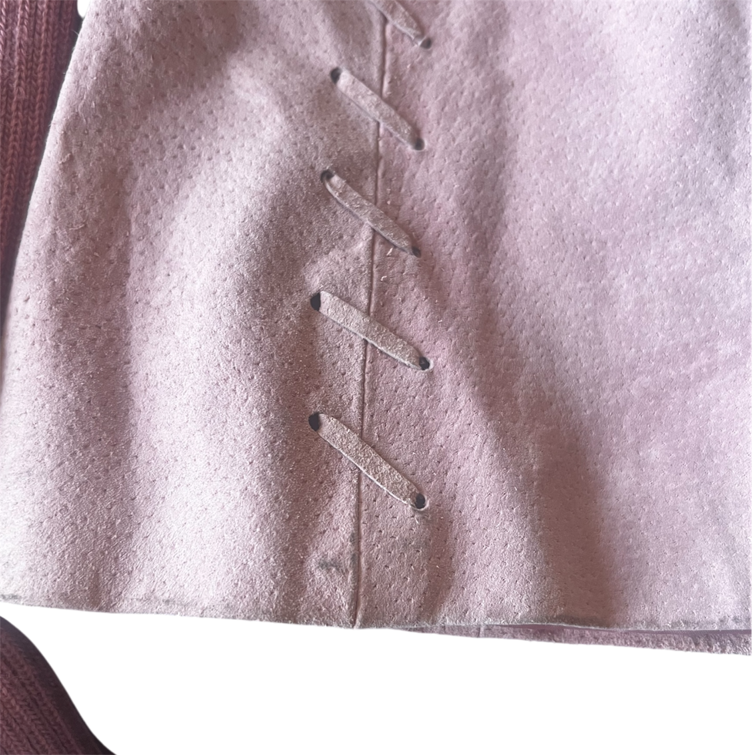 Pink Suede Faux Fur Jacket (L)