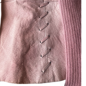 Pink Suede Faux Fur Jacket (L)