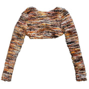 Fuzzy Cropped Multicolored Shrug (S)