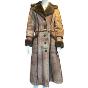 Suede Sheepskin Fur Trench Coat (S-M)