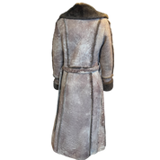 Suede Sheepskin Fur Trench Coat (S-M)