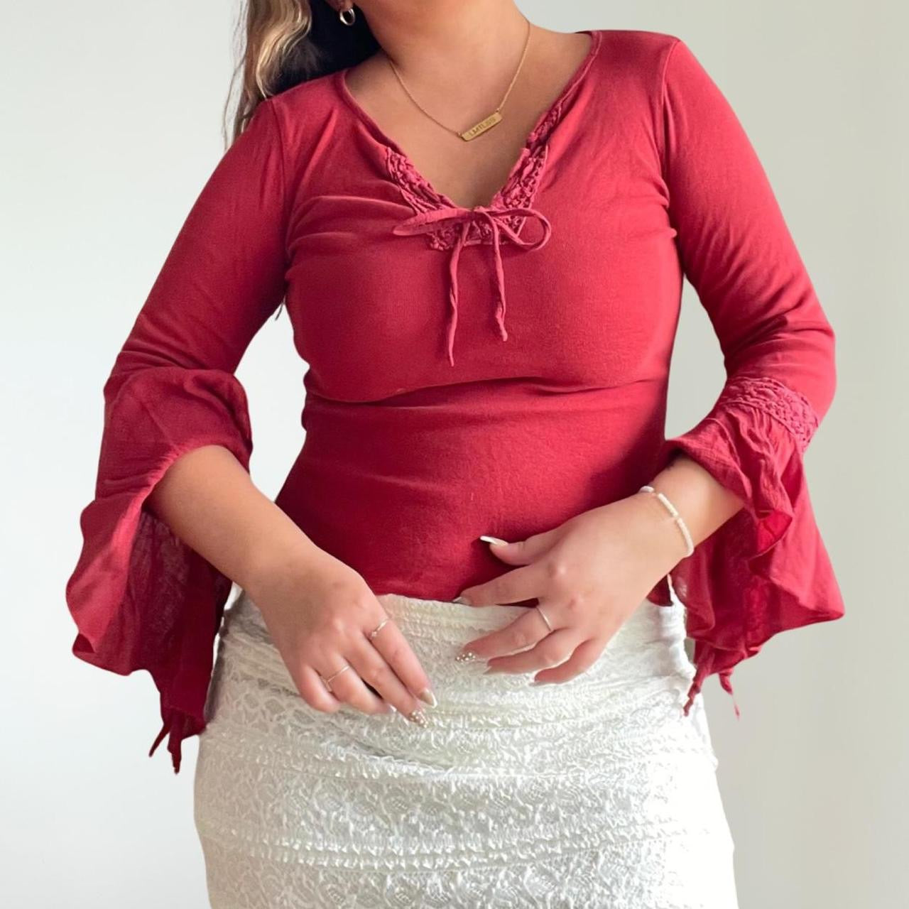 Y2K Fairy Bell Sleeve Top (M)