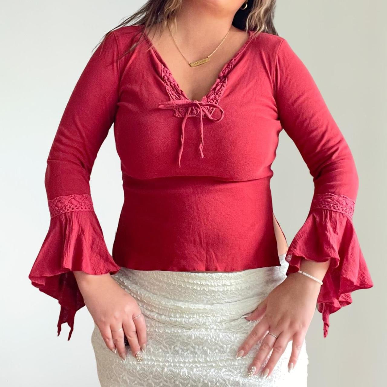 Y2K Fairy Bell Sleeve Top (M)