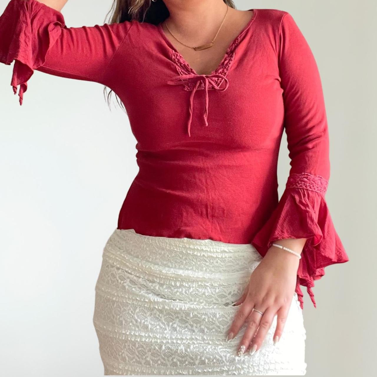 Y2K Fairy Bell Sleeve Top (M)