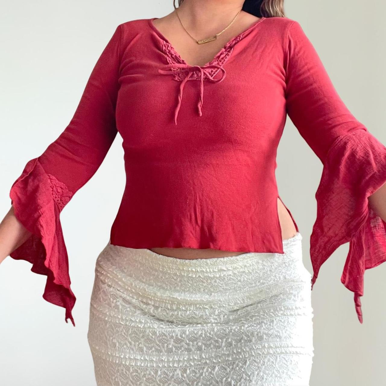 Y2K Fairy Bell Sleeve Top (M)