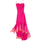 Caché Pink Silk Fringe Slip (S)