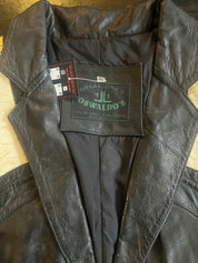 Black Cream Faux Crocodile Jacket (XL)