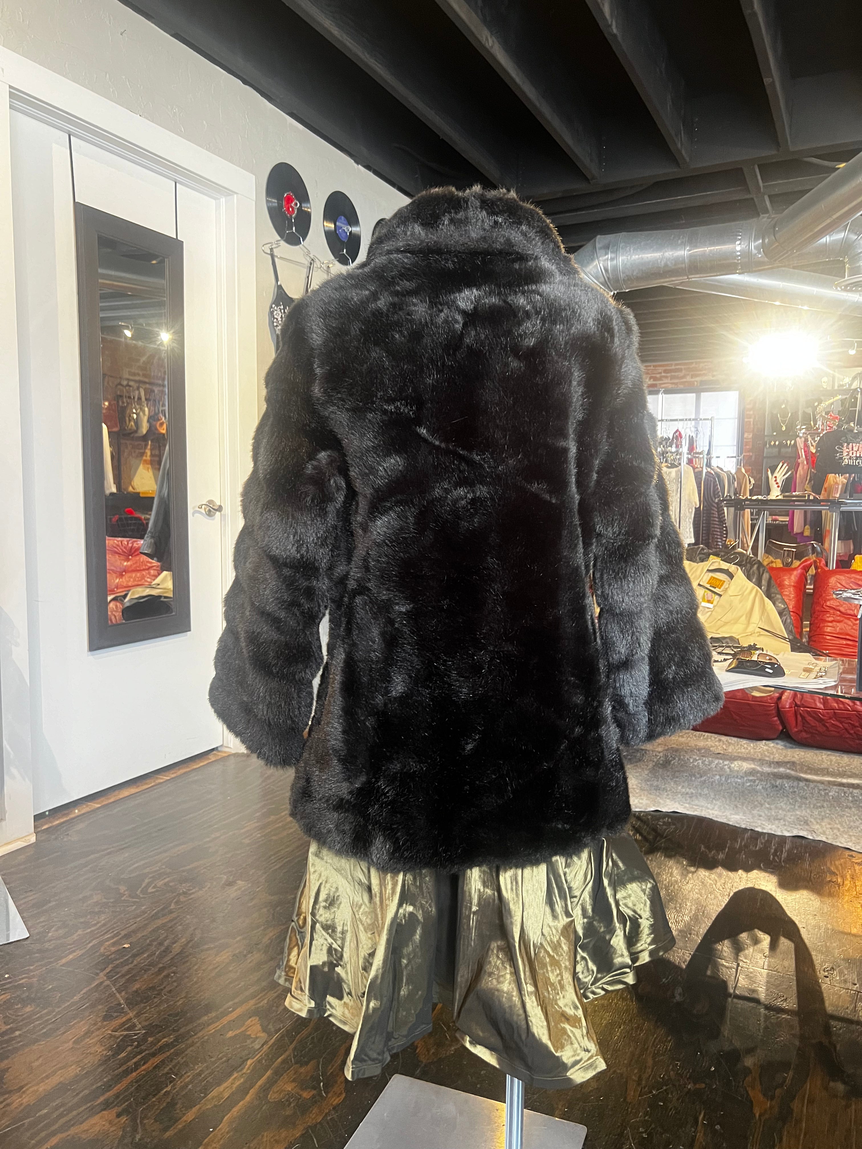 Dark Brown Faux Fur Coat (M/L)