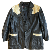 Black Cream Faux Crocodile Jacket (XL)