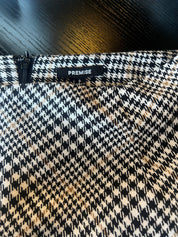 Houndstooth Faux Fur Mini Skirt (M)